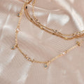 Orvik Boho Layered Necklace — Crystal Stars in Vintage Gold for the Free Spirit