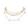 Orvik Boho Layered Necklace — Crystal Stars in Vintage Gold for the Free Spirit